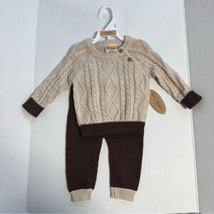 Cozy Beige and Brown Kids Sweater Set